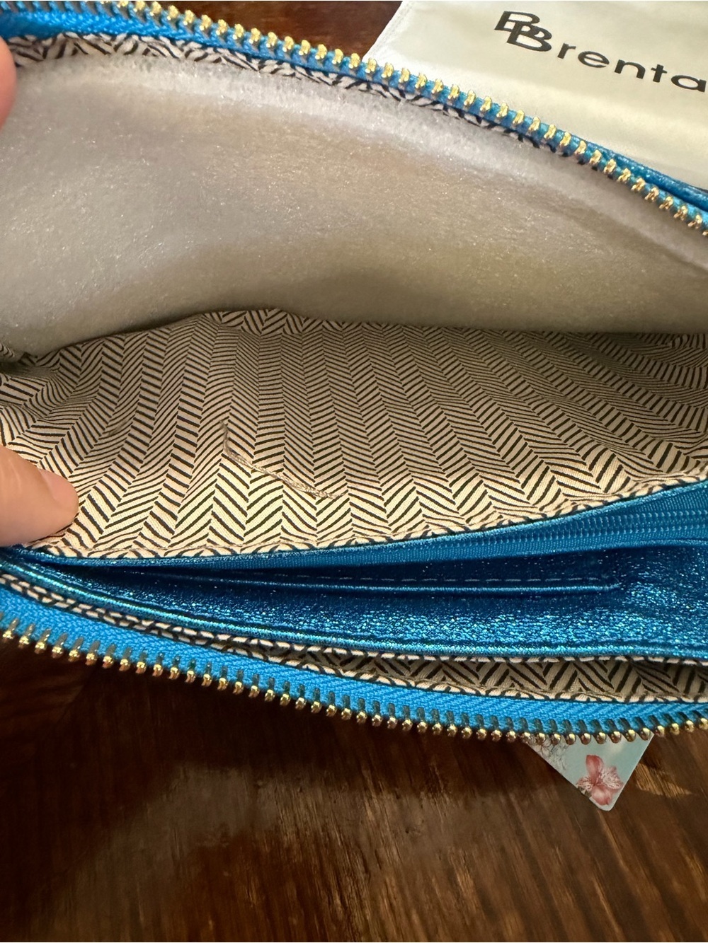 NWT Brentano Blue Sparkle Glitter Crossbody Or Wristlet - Picture 6 of 11